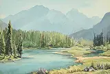 Margaret Shelton, Untitled - Bow River [Mount Bourgeau]