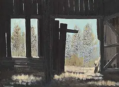 Peter Shostak, Looking Out, oil on wood board