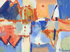 Herbert Johannes Joseph Siebner, Lake in Switzerland, 1975, acrylic on wood board