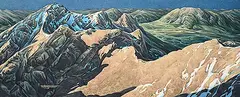 Rene Thibault, Above the Three Sisters #3, watercolour on paper
