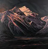 Rene Thibault, Whitehorn Mountain, Kinney Lake, acrylic on canvas