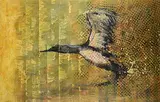 Les Thomas, Loon [Arctic], 1999, mixed media and encaustic on canvas