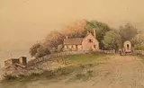 Frederick Arthur Verner, Untitled - Figure and Wagon in a Coastal Village, 1893, watercolour on paper