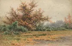 Frederick Arthur Verner, Untitled - Crimson and Grey, 1901, watercolour on paper