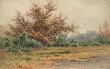 Frederick Arthur Verner, Untitled - Crimson and Grey, 1901, watercolour on paper