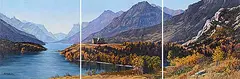 Alice Wilson, Gateway to Waterton [Triptych], 2012, acrylic on canvas