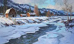Robert Edward Wood, After the Snow, oil on canvas