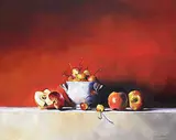 Daniele Lemieux, Jubilee on Red, 2008, oil on canvas