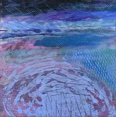 Lynn Malin, Winter Sky #4, 2012, oil, graphite and pastel on lexan