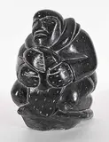 Peter Anantuk, Untitled - Hunter with Seal II, 1976, black stone carving