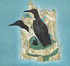 Mayureak Ashoona, Two Arctic Murres #4/50, 1987, colour lithograph on paper