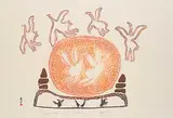 Pitseolak Ashoona, Snow Geese at Sun Set #9/50, 1973, colour stonecut on paper