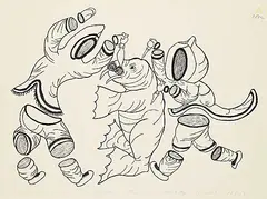 Sorosiluto Ashoona, Agakumut Jungiak #24/50, 1976, lithograph on paper