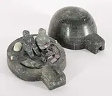 Martha Ayaligak, Untitled - Dinner's Ready, 1991, stone and mixed media carving
