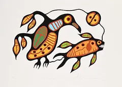 Richard Bedwash, Loon Catching Fish #53/110, colour silkscreen on paper