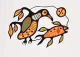 Richard Bedwash, Loon Catching Fish #53/110, colour silkscreen on paper
