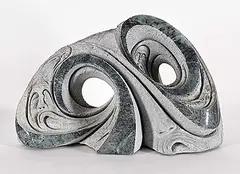 Don Eliason, The Flow, grey stone carving