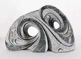 Don Eliason, The Flow, grey stone carving