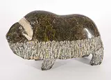 Seepee Ipeelie, Untitled - Muskox, 1995, brown stone and bone carving