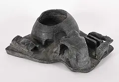 Joe Kidlapik, Untitled - Igloo Building, black stone carving