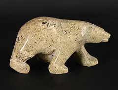 Simeeonie Killiktee, Untitled - Polar Bear, white stone carving
