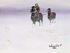 Ken Lonechild, Darn It's Cold, 1987, acrylic on canvas