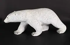 Paul Quviq Malliki, Untitled - Prowling, 2000, white stone carving