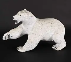 Paul Quviq Malliki, Untitled - Attacking, 2000, white stone carving