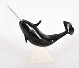 Paul Quviq Malliki, Untitled - King of the Narwhal, 1997, stone and bone carving