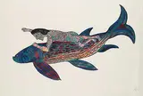 William Noah, Qiviuq's Journey #22/50, 1973, colour stonecut and stencil on paper