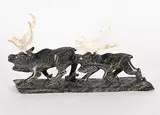 Pavinaq Petaulassie, Untitled - Caribou Migration, bone and stone carving