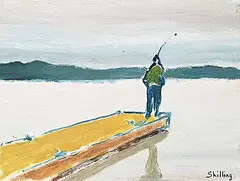 Bewabon Shilling, The Fisherman, oil on canvas