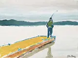 Bewabon Shilling, The Fisherman, oil on canvas