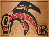 Norman Tait, Untitled - Breaching Whale, painted wood carving