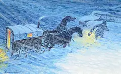 The Rescue by William Roy Brownridge, 2006, acrylic on board, sold Sep 2025