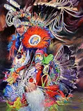 John H. Burrow, Kamloopa Dancer!, oil on canvas