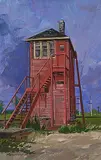 William Roy Brownridge, Woodman Tower, Winnipeg, 1975, acrylic on wood board