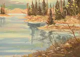 Rod Charlesworth, Lace Lake, 1983, oil on canvas board