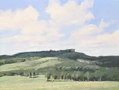 Chris S. Flodberg, Cloud Shadows, West of Nanton, 2020, oil on wood board