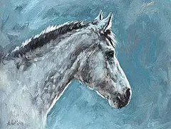 Adeline Halvorson, Dappled, oil on wood board
