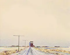 Robert Newton Hurley, Untitled - Tracks into Town, 1962, watercolour on paper