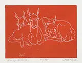 Illingworth Kerr, Young Antelope #34/300, wood block on paper