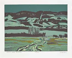 Illingworth Kerr, Turner Valley Nocturne #102/150, colour silkscreen on paper