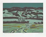 Illingworth Kerr, Turner Valley Nocturne #102/150, colour silkscreen on paper
