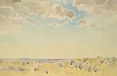 Luke Orton Lindoe, Sagebrush Prairie, 1981, watercolour on paper