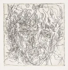 Barbara Ann Kipling, Head #3/20, 1967, drypoint on paper
