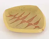 Luke Orton Lindoe, Untitled - Pistachio Dish with Brown Stripes, glazed ceramic