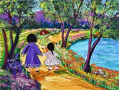 A Lovely Path by Katerina Mertikas, 2000, acrylic on wood board, sold Sep 2025