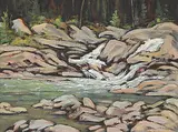 John Davenall Turner, Chippewa River Falls, 1975, oil on canvas board