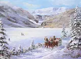 Maxine Abraham, Sleigh Ride at Lake Louise, acrylic on canvas